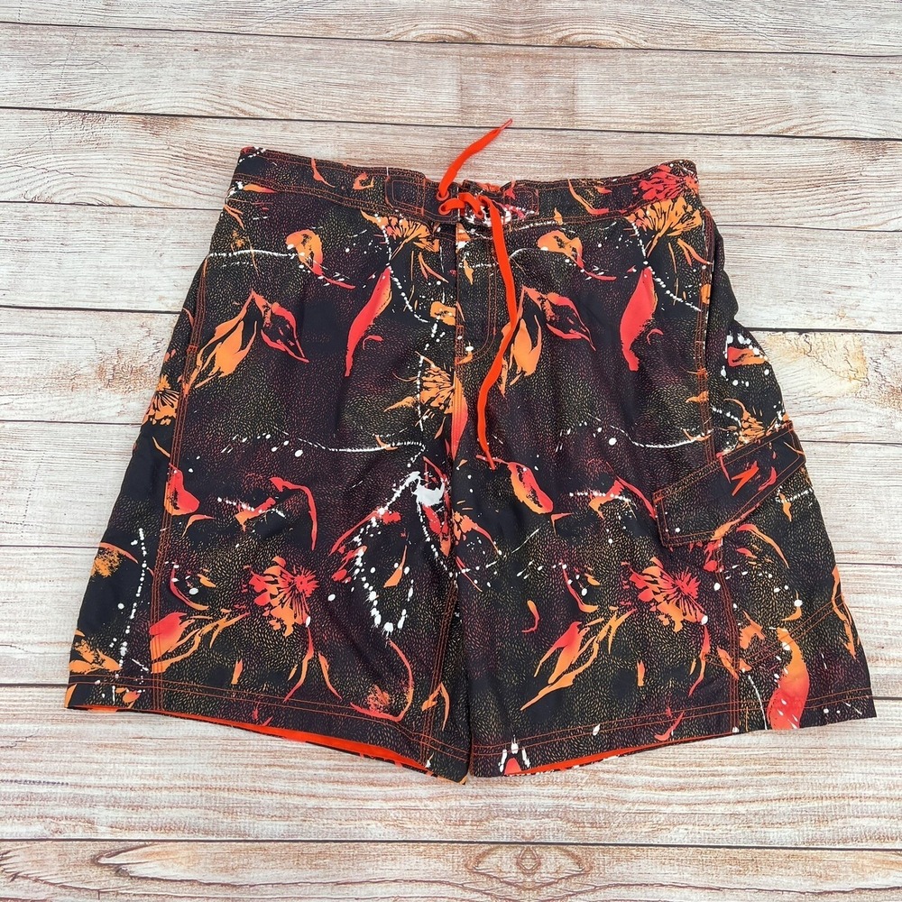 Speedo Mens XL Cargo Swimwear Shorts Lined Cargo Pocket  Drawstring